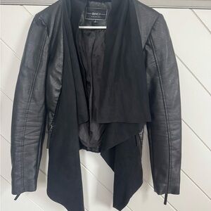 Blanc Noir Women's Black Drape Front Jacket